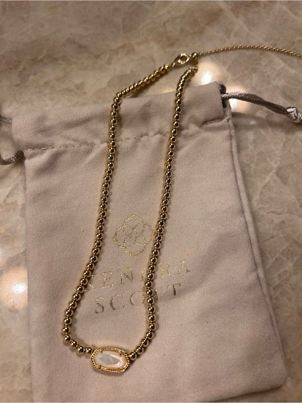 Kendra Scott Elisa Gold Beaded Pendant Necklace - Gold - Picture 5 of 5